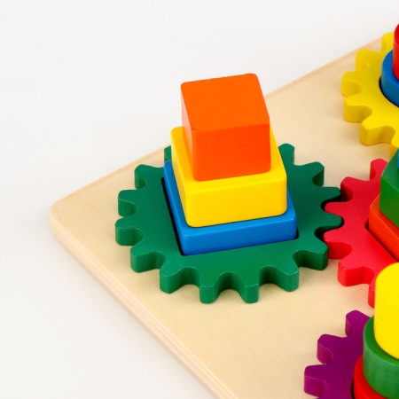 Wooden pyramid "gears" 23.5 × 23.5 × 8 cm-2