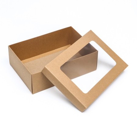 The box is folding, the lid is, with a window, craft, 24 x 17 x 8 cm-3