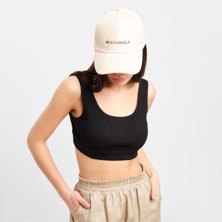 Women's cap with embroidery, milk, p. 56-58-1