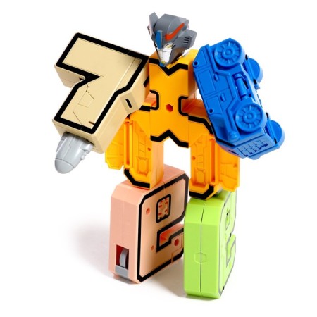 The set of robots "Robo numbers", transforms, gather in 1 robot-5