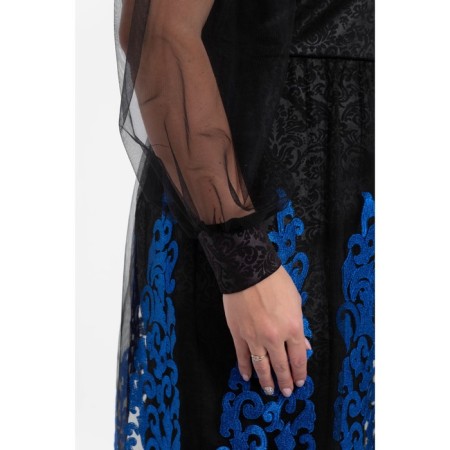 Women's dress, size 60, black color, blue-8