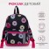 Baby backpack on lightning, external pocket, reflective strip, black/pink color