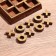 Game table "Cross-cuts" 13x13 cm, shisham tree, brass