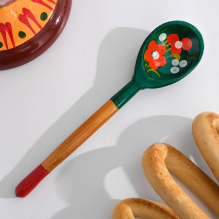 Sugar, with a spoon, 10 × 9 cm, Khokhloma-12