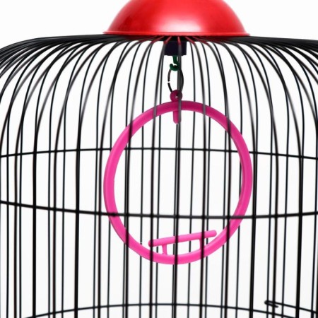 Bird cage is round, three -tier welded, small pallet, 33 x 77 cm, mix of flowers-5