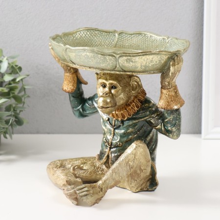 Souvenir Polystone Stand "Shimpanze in the shirt" 21x17.5x21.5 cm-3