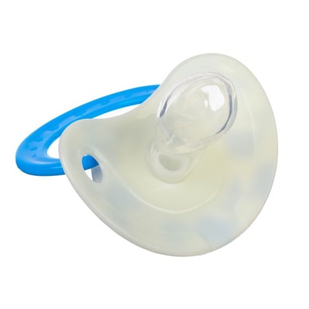 Orthodontic dummy nipple, silicone, from 3 months, “whale”, blue color-2