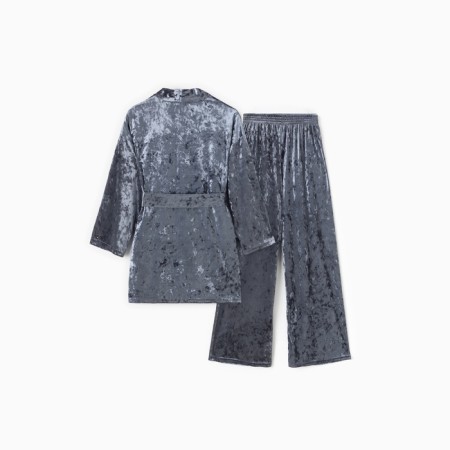Women's costume (jacket and trousers) KAFTAN "velvet", 40-42, Gray,-10