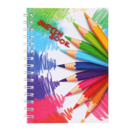 A5 sketchbook, 80 sheets on the crest along the long side of the "color", solid cover, block 100 g/m²