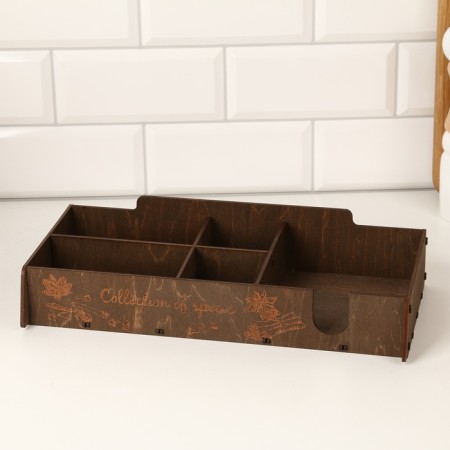 Bread a wooden bread with a stand under spices, 35.6 x 20.4 x 24.8 cm, wenge-6