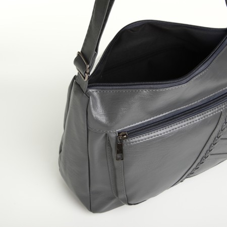 Women's bag with lightning, gray color-4