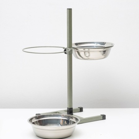 Stand with bowls, 2 x 2.5 l, height 60 cm, collapsible, green-3
