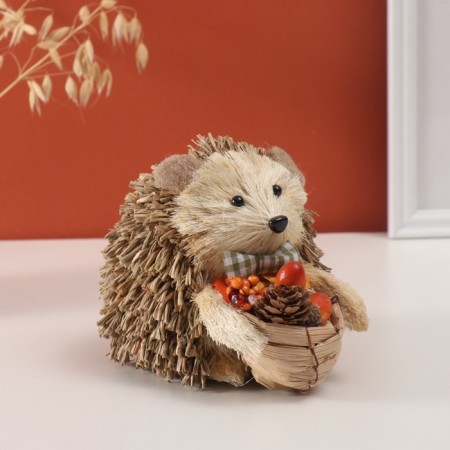Decor "Hedgehog with crop basket" 16x12x13 cm-3