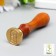 Printing for wax with a wooden handle "Rose in a flask" 9x2.5x2.5 cm