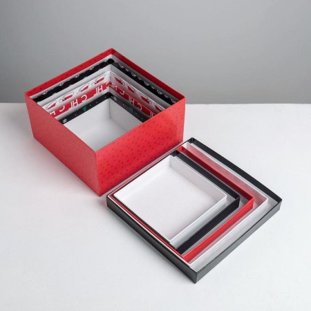 A set of gift boxes 5 in 1 “C NG”, 14 x 14 x 8 - 22 x 22 x 12 cm, New Year-11