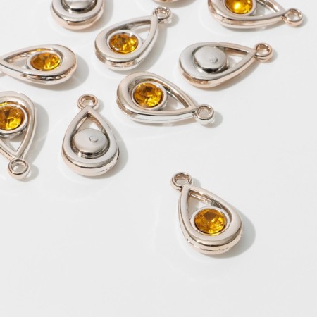 Suspension "drop" 3 × 1.7 × 0.7 cm, (set 10 pcs.), Color gold