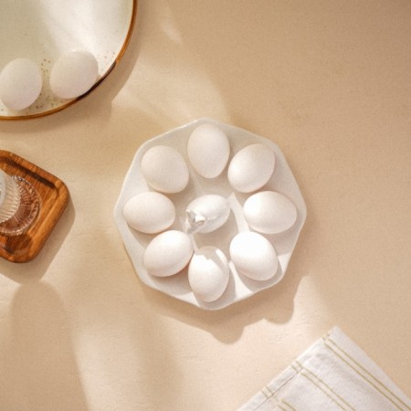 Ceramic Ceramic Sl Home stand “Easter rabbits”, 19 × 9 cm, 8 cells, white color-6