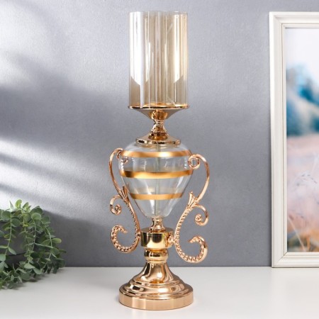 Summary metal, glass per 1 candle "Extraordinary Cup" Gold 55x14x23 cm-3