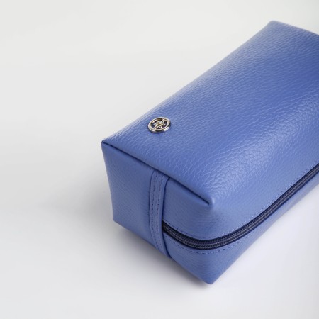 Cosmetic bag with lightning, textura, blue color-5