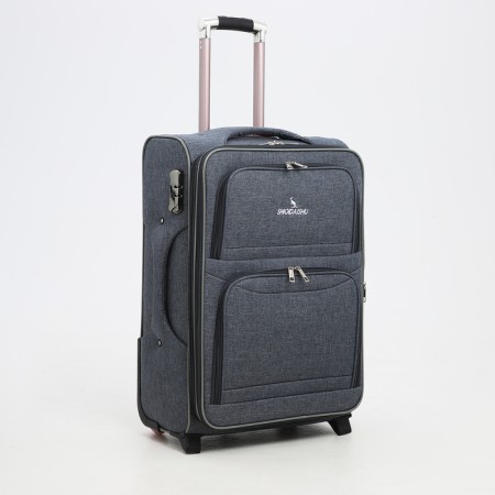 Small suitcase 24 "On the zipper, code castle, with extension, the color is gray-1