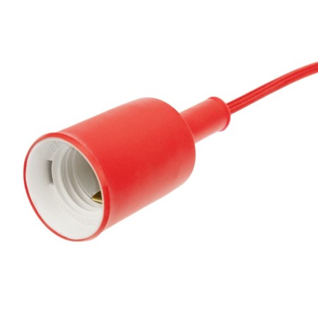 Cartridge E27 Silicone with a cord 1 m red rexant-4
