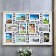 Photo frame plastic in 12 photos 10x15 cm "Labyrinth" White with a golden pattern 56.5x75.5 cm