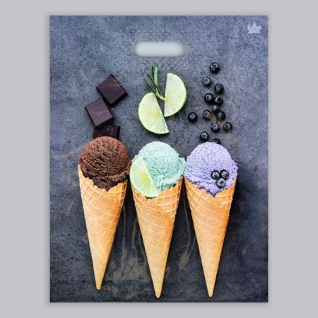 Package "Ice Cream", polyethylene, with a cut pen, 31 x 40 cm, 60 μm-1