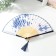 Fan wood, textile h = 21 cm "Flowerers and butterflies" white, with a brush