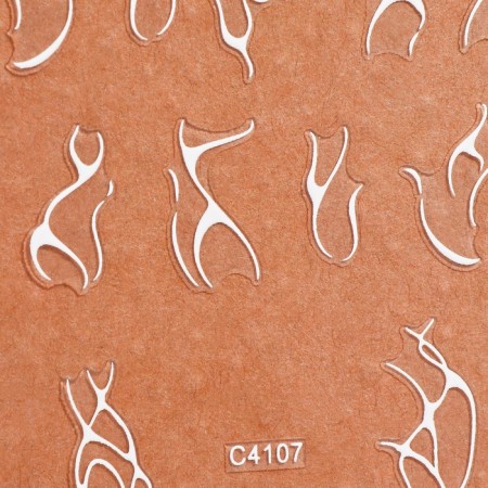 Slik nail stickers, white color-1