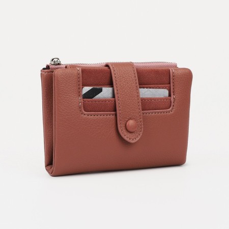 Women's wallet on the button, powder color-3