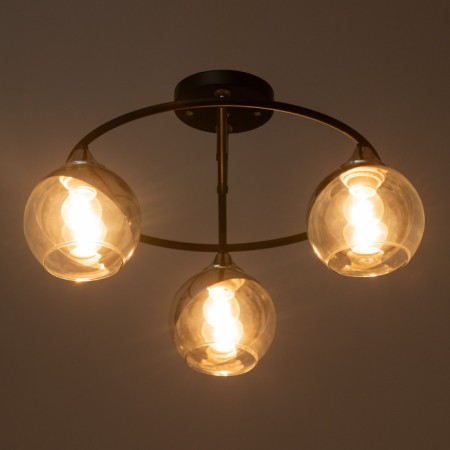 Chandelier "Drops" 3x60W E27 Black 49x49x25.5cm-2