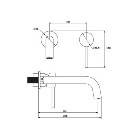 Bronze de Luxe Scandi 14511br shell mixer, built -in, pour 193 mm, bronze-4