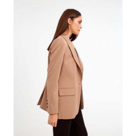 Jacket female single -breasted mist size 48, beige color-2