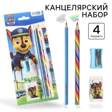 Cleaning set, sharpener, eraser, pencil, spider-man color mix
