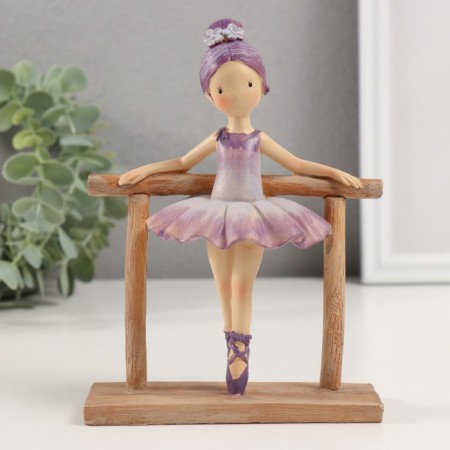 Polystone souvenir "Little ballerina behind the machine" Violet 12.5x7x16.5 cm