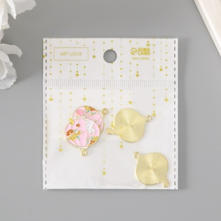 Decor for creativity metal, enamel "Bunny and flowers" 2.7x2.2 cm-3