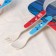 A set of children's bamboo dishes, 5 objects: plate, fork, spoon, glass, bowl, transformers