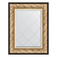 Mirror with engraving in the baguette frame, Baroque gold 106 mm, 60x77 cm