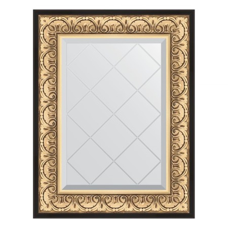 Mirror with engraving in the baguette frame, Baroque gold 106 mm, 60x77 cm