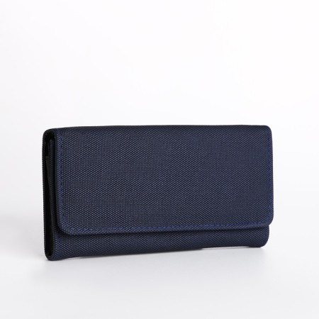 Women's wallet on the button, blue color
