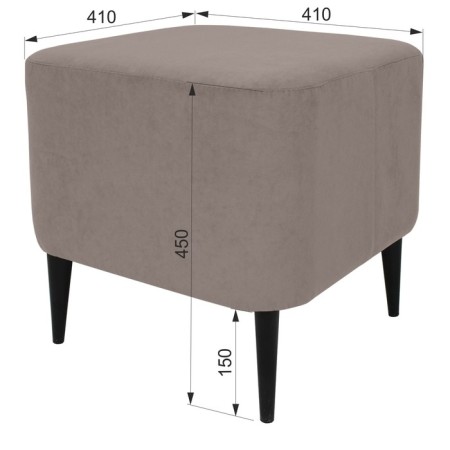Pouffer "Muse 400", 410 × 410 × 450 mm, velor, coffee color-1