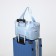 Sports bag with lightning, with an increase, external pocket, blue color
