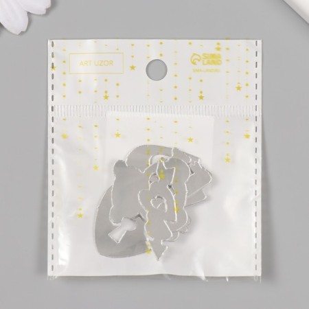 Decor for creativity plastic mirror "love" set 6 pcs-3
