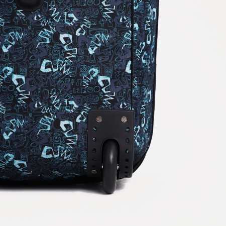 Road bag on wheels, a lightning department, with an increase, an outer pocket, black/turquoise color-4