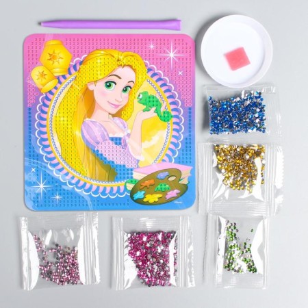 Diamond mosaic on a box, 14x14 cm, princesses-5