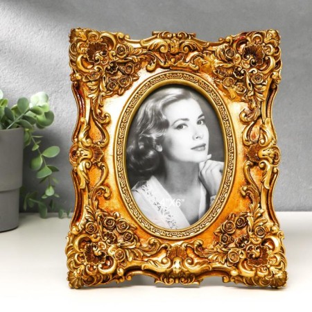 Photo frame Polystone 10x15 cm "Royal pattern" gold 24.5x20 cm