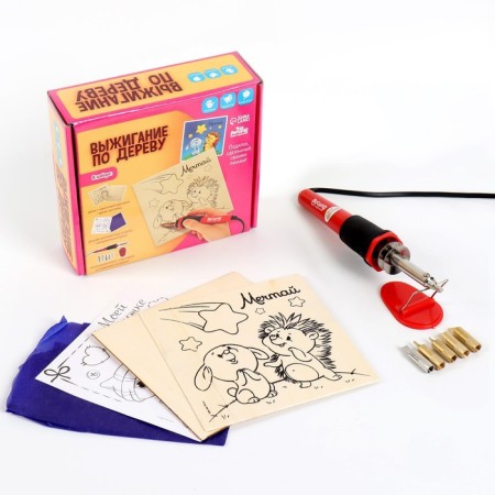 Set for burning and painting on wood "girlfriend"-1