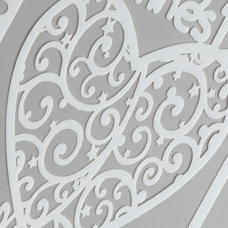 Plastic stencil "openwork heart, gifts" 17x9.8 cm-1
