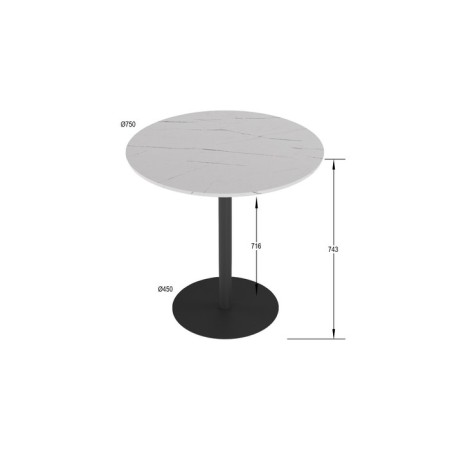 Dining table "Dale", 750 × 750 × 743 mm, color white marble-4