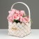 Wicker basket, d20 x 15/33 cm, white, sequoia